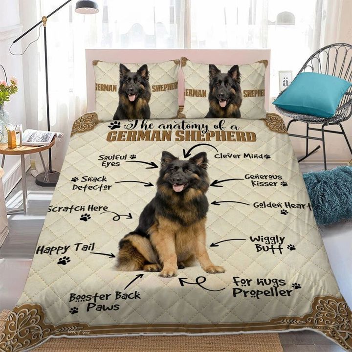 The Anatomy Of A German Shepherd 3d Printed Quilt Set Home Decoration
