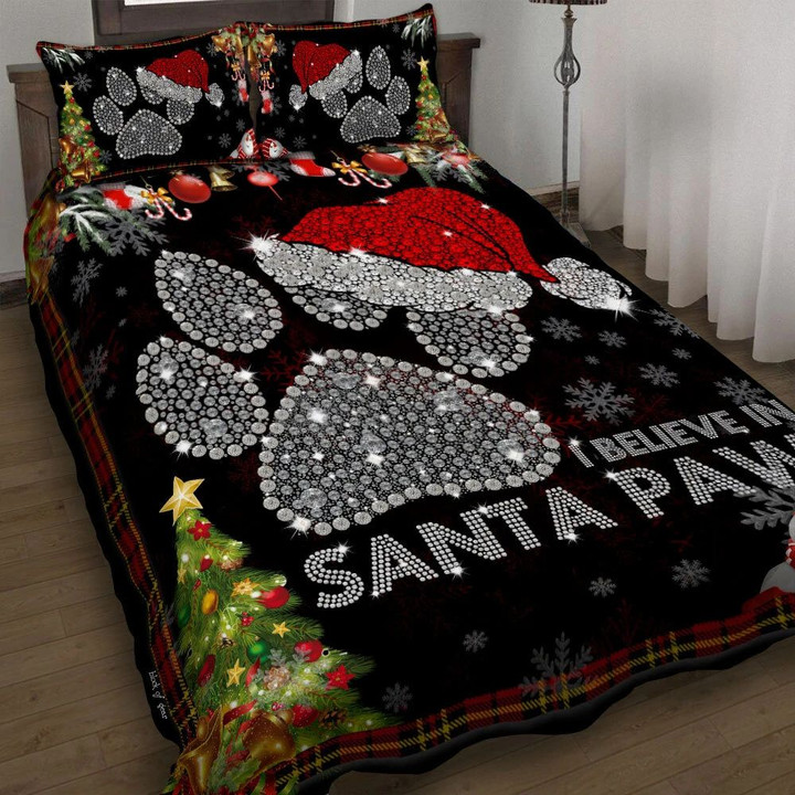 I Believe In Santa Paws 3d Printed Quilt Set Home Decoration