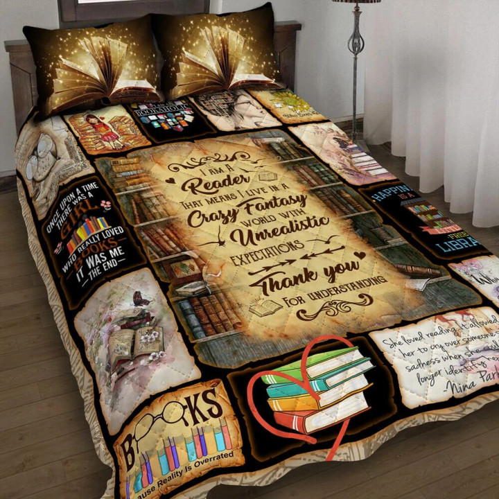 A Reader 3d Printed Quilt Set Home Decoration