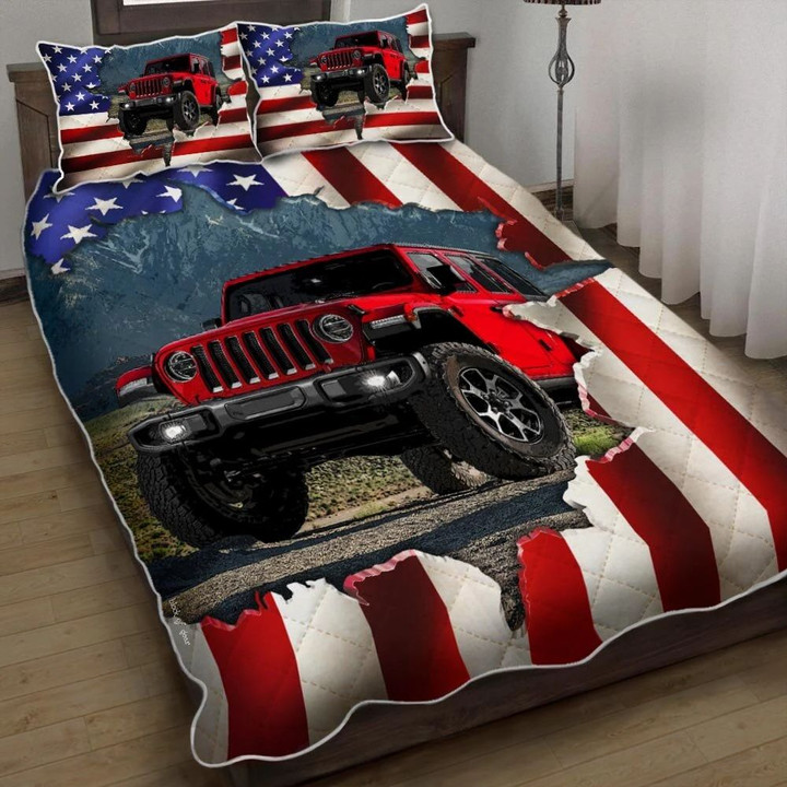 American Us Jeep 3d Printed Quilt Set Home Decoration