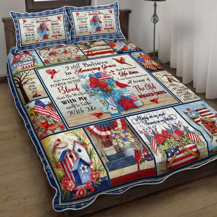 I Still Believe In Amazing Grace Cardinal 3d Printed Quilt Set Home Decoration