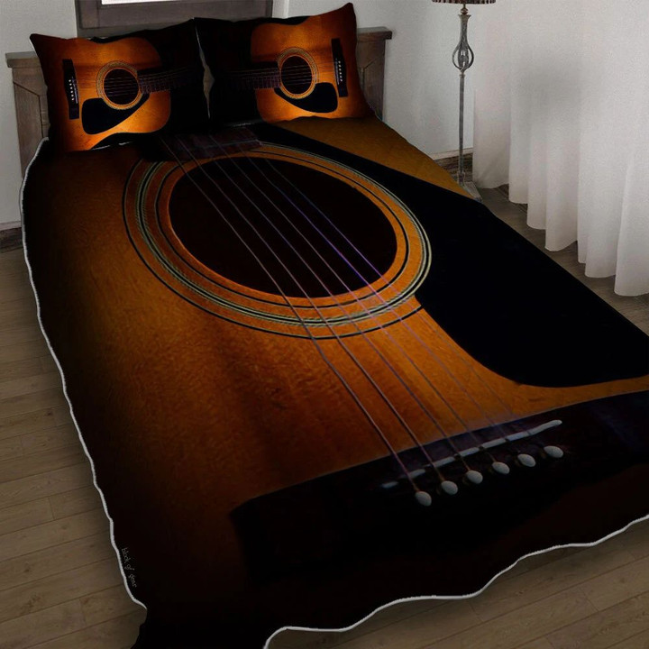 Music Is Life Guitar Is Love 3d Printed Quilt Set Home Decoration