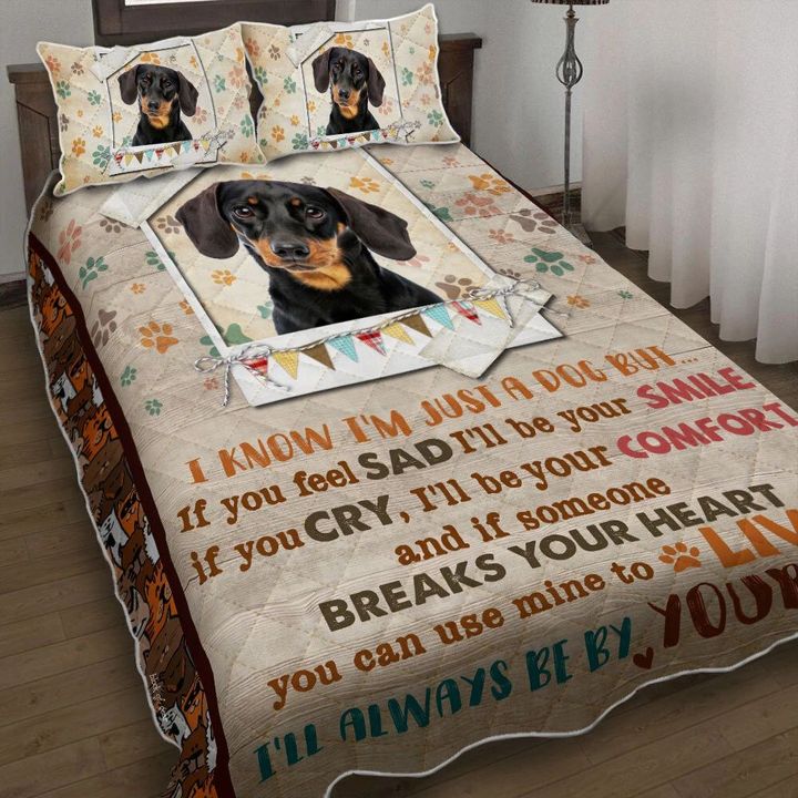 I’ll Always Be By Your Side Dachshund 3d Printed Quilt Set Home Decoration
