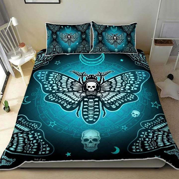 Butterfly Skull 3d Printed Quilt Set Home Decoration