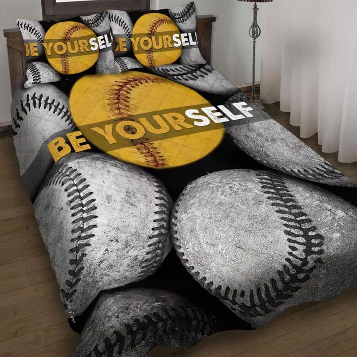 Be Yourself Love Softball 3d Printed Quilt Set Home Decoration