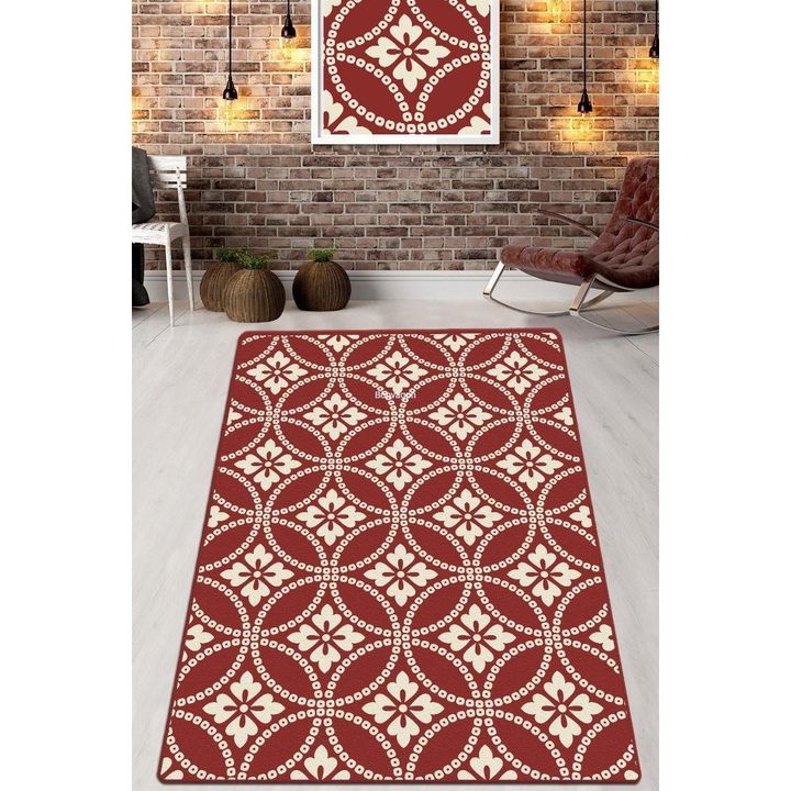 Maroon And White Texture Area Rug Floor Mat Home Decor