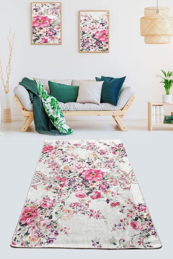 Delicate Design Nice Floral Pattern Area Rug Floor Mat Home Decor