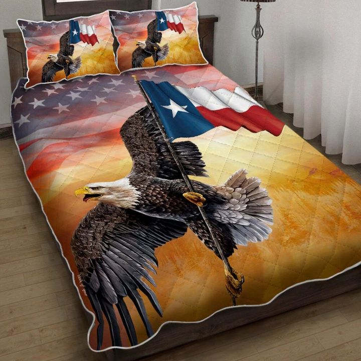 U.s. State Texas American Eagle 3d Printed Quilt Set Home Decoration