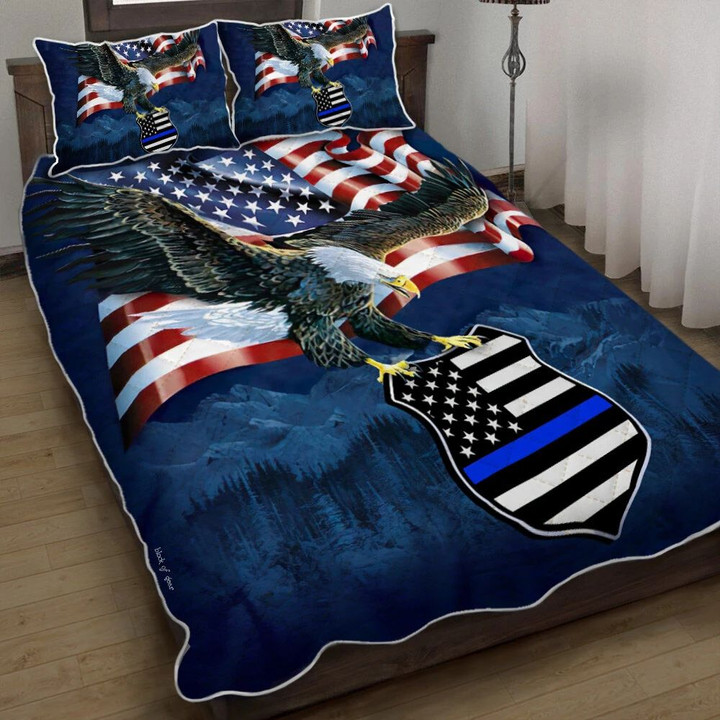 Police American Eagle3d Printed Quilt Set Home Decoration