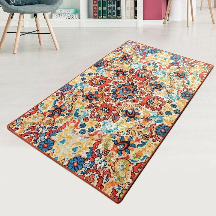 Colorful Flower Vivid Style Area Rug Floor Mat Home Decor