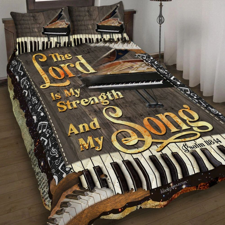 Piano My Strength And My Song 3d Printed Quilt Set Home Decoration
