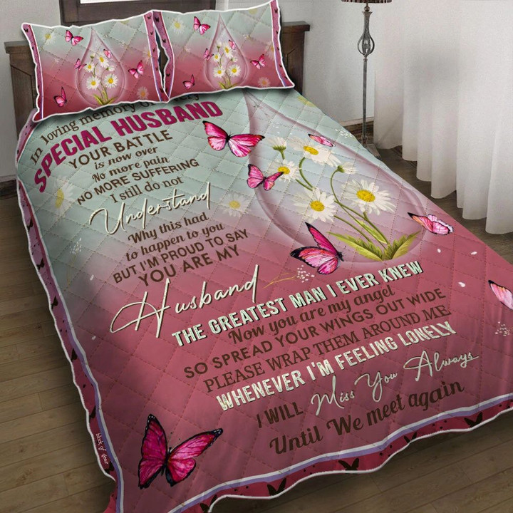 In Loving Memory Of A Very Special Husband 3d Printed Quilt Set Home Decoration