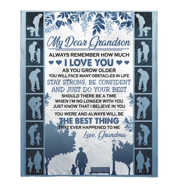 Grandma Gift For Grandson Just Do Your Best Sherpa Fleece Blanket
