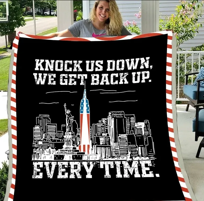 Knock Us Down We Get Back Up Every Time Sherpa Fleece Blanket