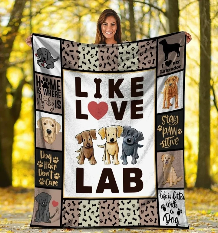 Live Love Lab Labrador Retriever Gift For Dog Lovers Sherpa Fleece Blanket