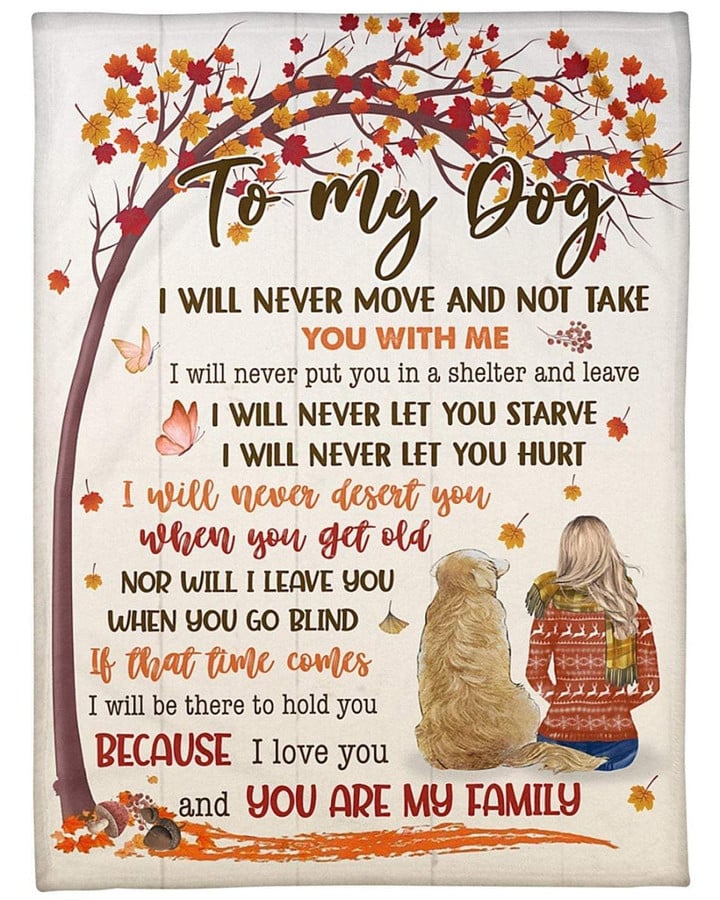 Gift For Your Dog You Are My Family Sherpa Fleece Blanket