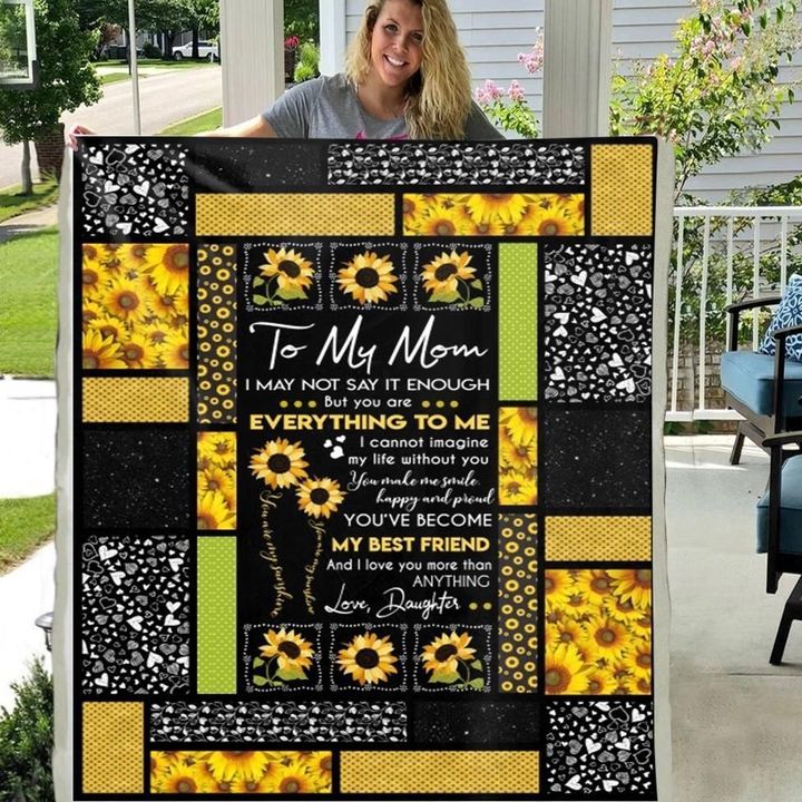 Sunflowers Gift For Mom You Are Everything To Me Sherpa Fleece Blanket
