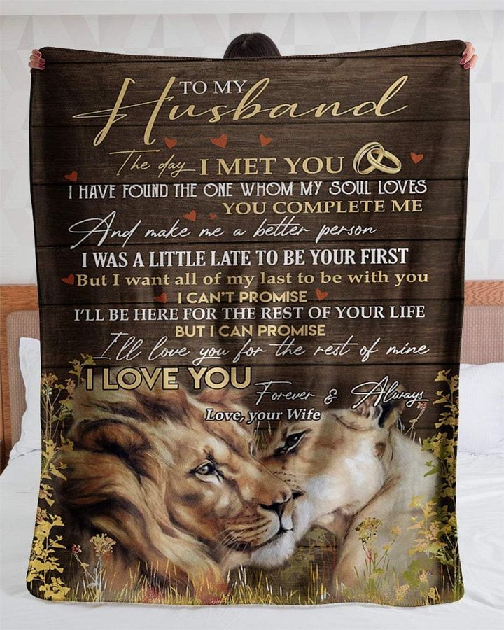 Brown To My Husband I Love You Your Wife Sherpa Fleece Blanket