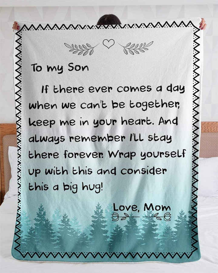 To Son From Mom On Tree Sherpa Fleece Blanket