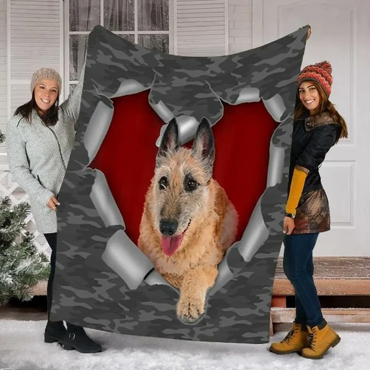 Laekenois Dog Teared Heart Gifts For Dog Lovers Sherpa Fleece Blanket