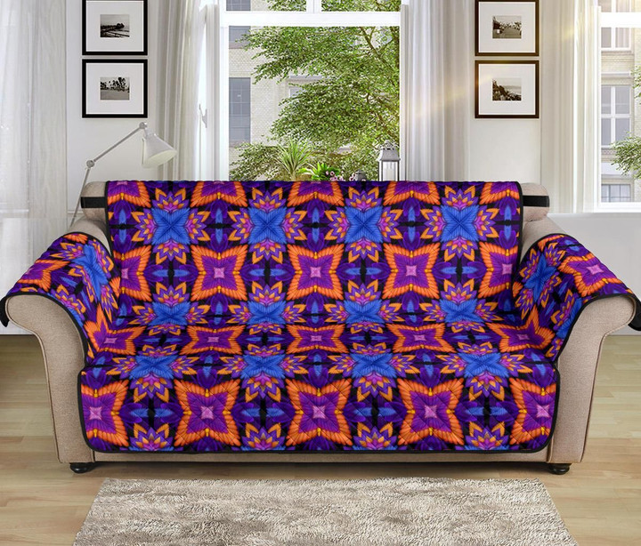 Kaleidoscope Purple And Orange Pattern Sofa Couch Protector Cover