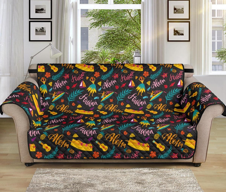 Aloha Hawaii Summer Design Themed Pattern Sofa Couch Protector Cover