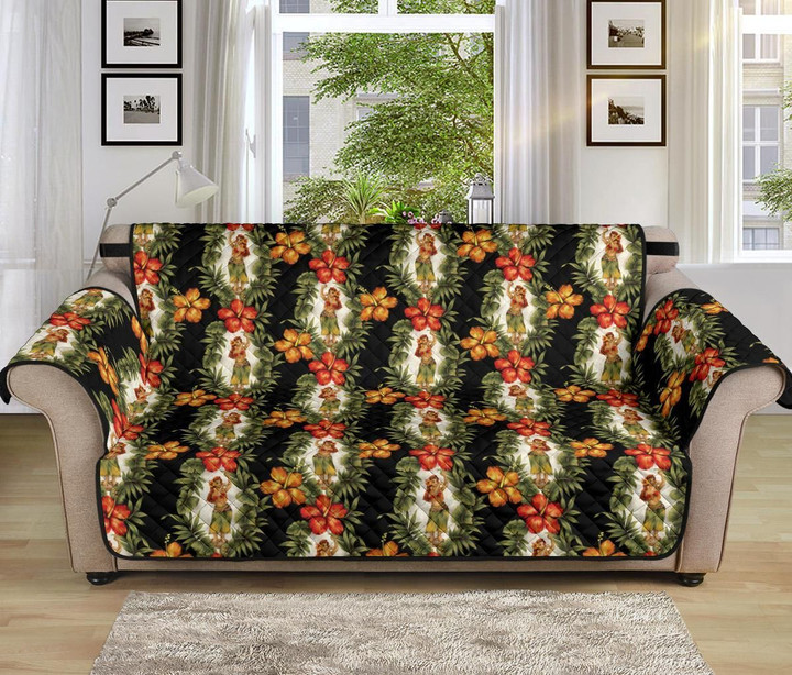 Hawaiian Flower Hula Hibiscus Pattern Sofa Couch Protector Cover
