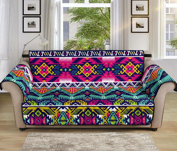 Indian Navajo Color Themed Design Pattern Sofa Couch Protector Cover