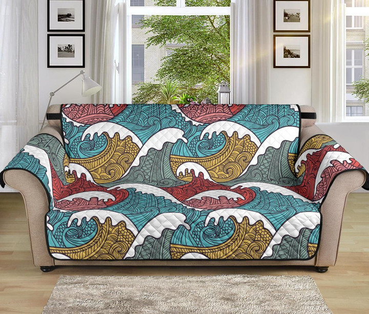 Tribal Wave Pattern Sofa Couch Protector Cover