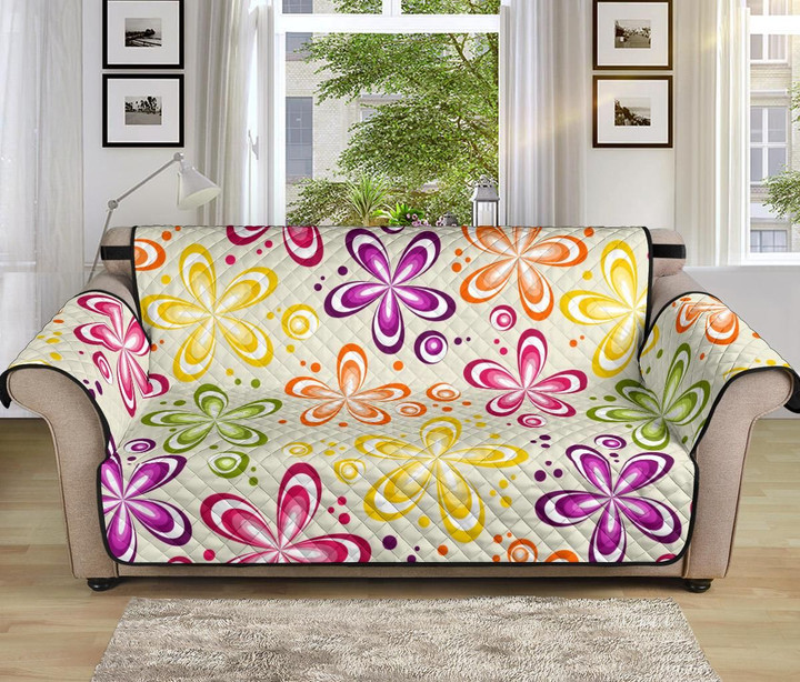 Flower Power Colorful Pattern Sofa Couch Protector Cover