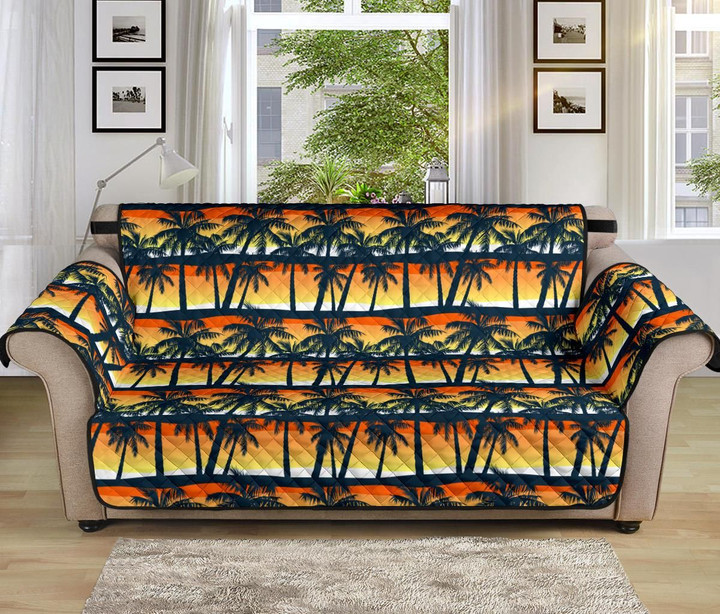 Palm Tree Sunset Pattern Sofa Couch Protector Cover