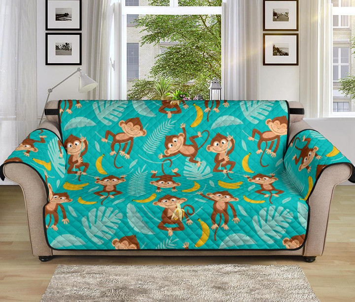 Monkey Happy With Banana Pattern Sofa Couch Protector Cover