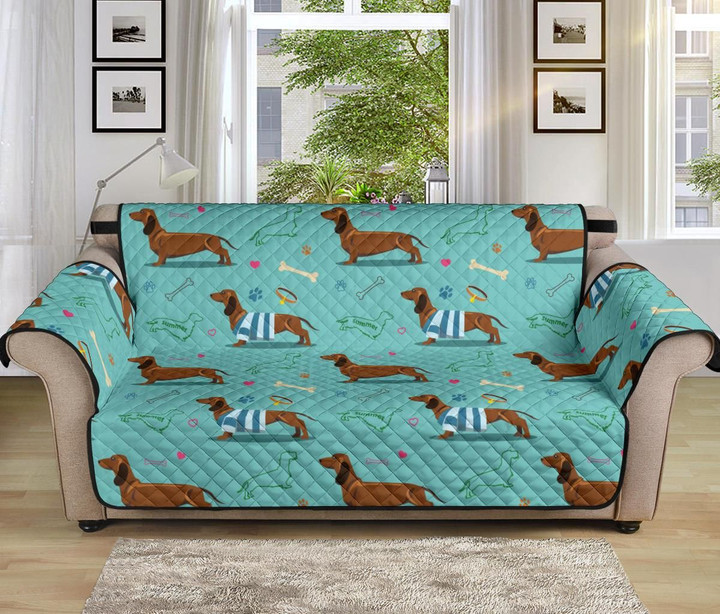 Dachshund Paw Decorative Cute Pattern Sofa Couch Protector Cover