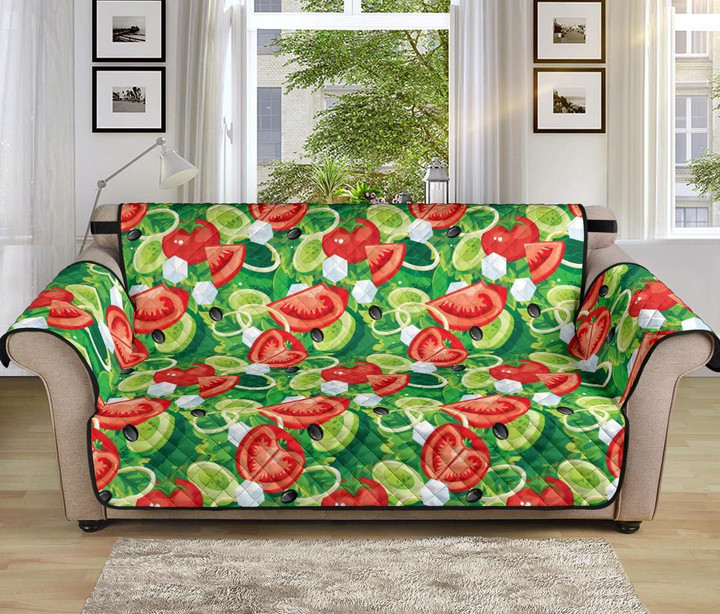 Vegan Salad Themed Pattern Sofa Couch Protector Cover