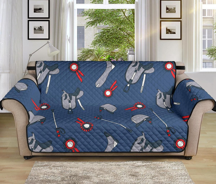 Equestrian Equipment Pattern Sofa Couch Protector Cover