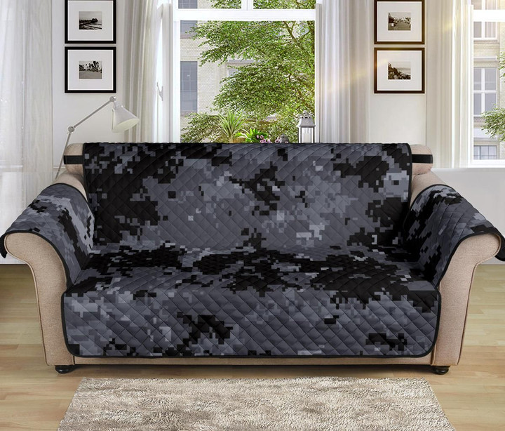 Acu Digital Black Camouflage Pattern Sofa Couch Protector Cover