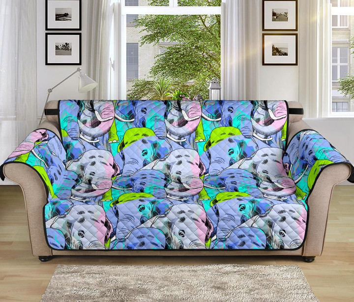 Elephant Art Color Pattern Sofa Couch Protector Cover