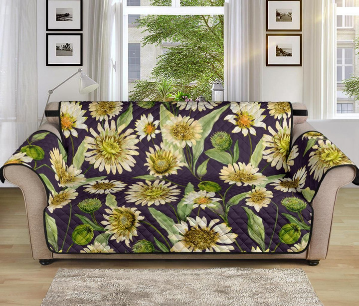 Daisy Vintage Floral Pattern Sofa Couch Protector Cover