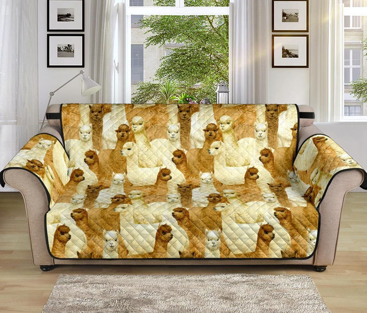 Alpaca Watercolor Design Pattern Sofa Couch Protector Cover