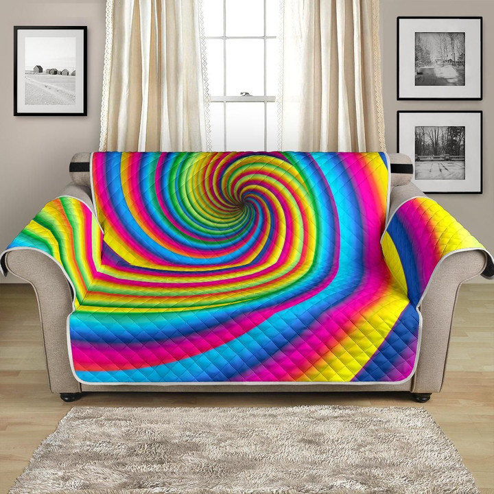 Vortex Twist Swirl Rainbow Design Pattern Sofa Couch Protector Cover
