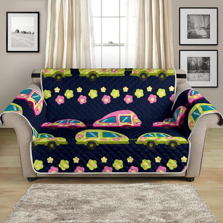 Camper Cute Camping Day Flower Pattern Sofa Couch Protector Cover