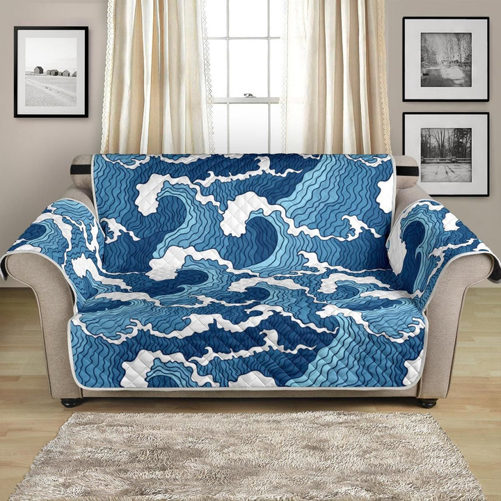 The Angry Of Nature With Great Waves Pattern Sofa Couch Protector Cover