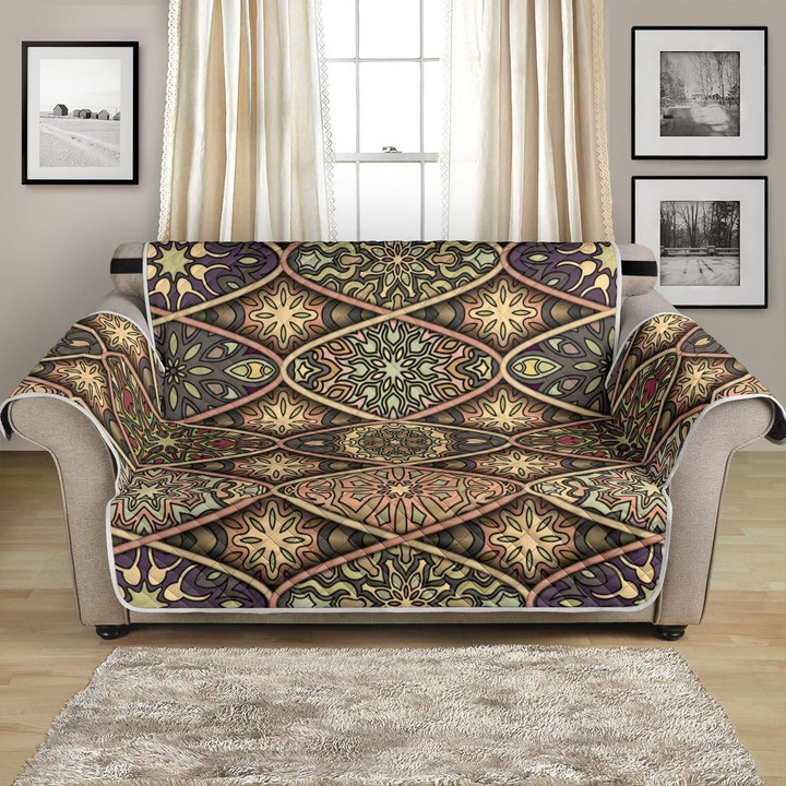 Mandala Motif Kaleidoscope Themed Design Pattern Sofa Couch Protector Cover