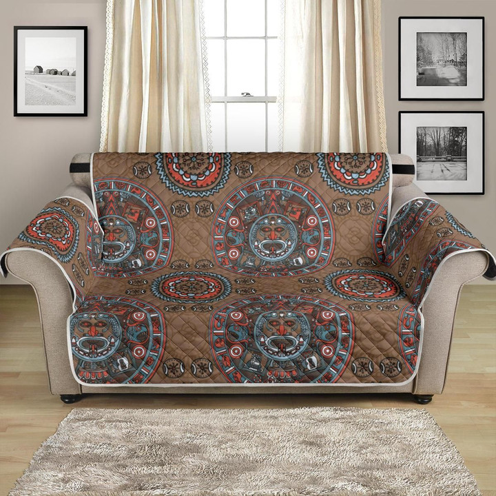 Calendar Aztec Ancient Pattern Sofa Couch Protector Cover