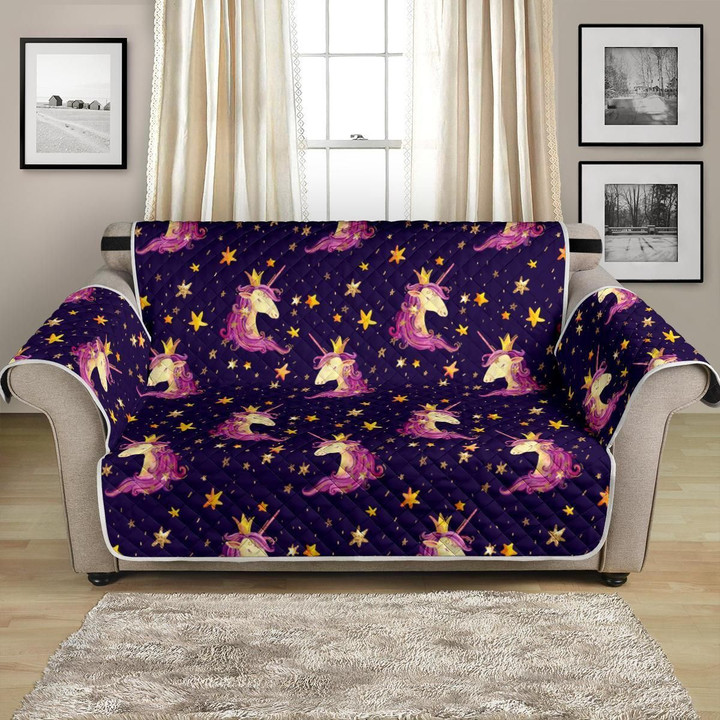 Unicorn Princess Star Sparkle Pattern Sofa Couch Protector Cover