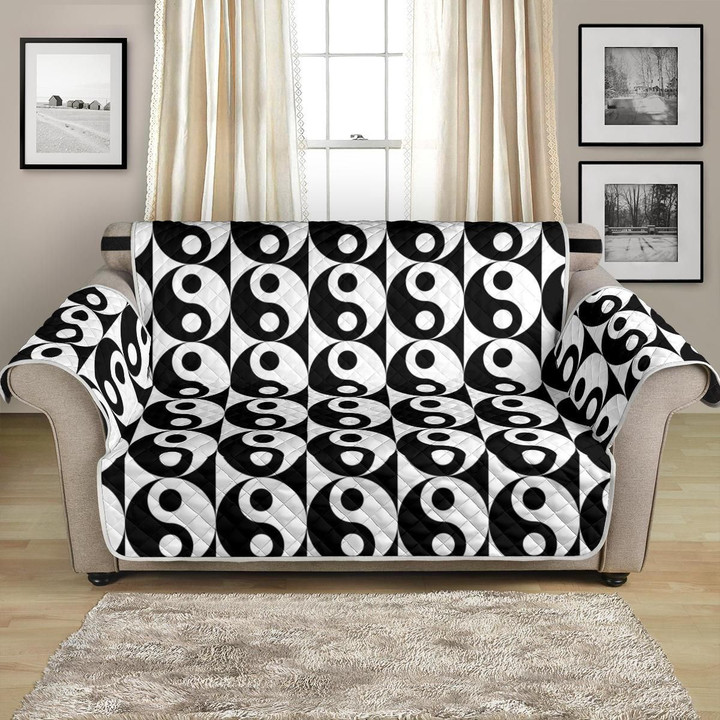 Black And White Yin Yang Classic Pattern Sofa Couch Protector Cover
