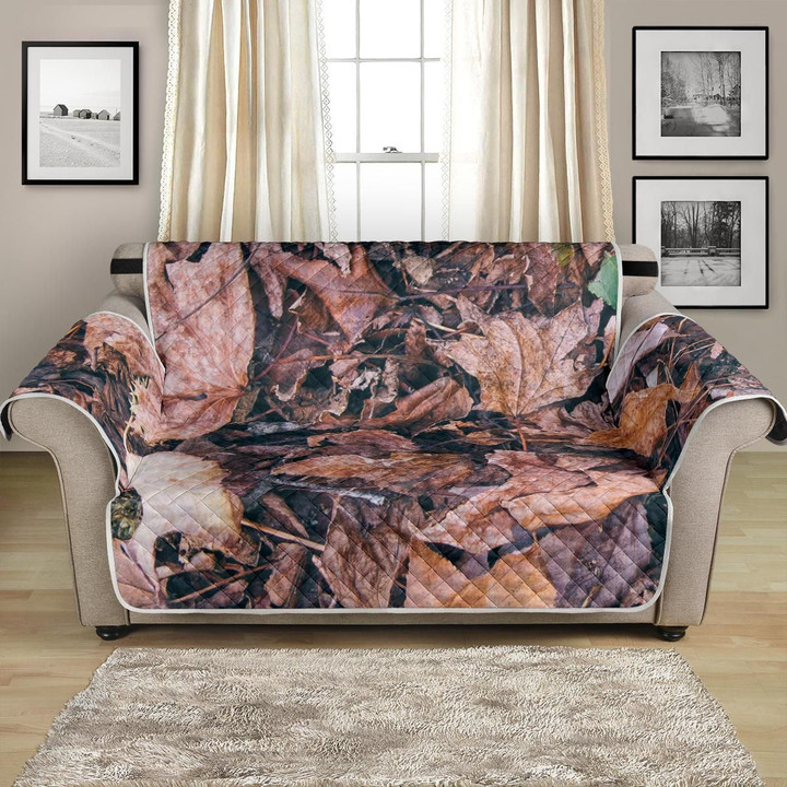 Camouflage Dry Tree Leaf Pattern Sofa Couch Protector Cover