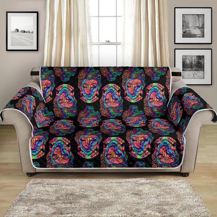 Colorful Buddha Head Pattern Sofa Couch Protector Cover