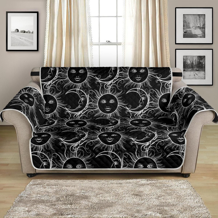 Sun Moon Black And White Light Pattern Sofa Couch Protector Cover