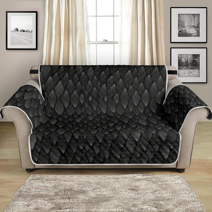 Dark Tone Snake Skin Textured Pattern Sofa Couch Protector Cover